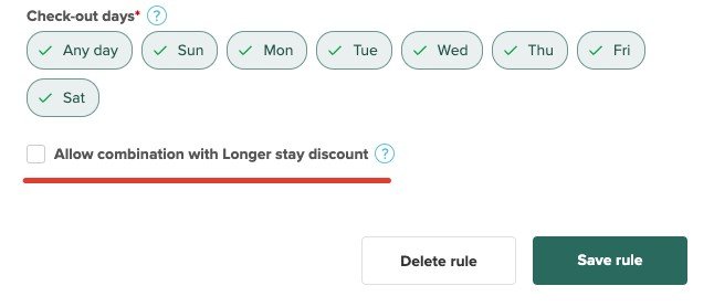  A rule for Seasonal rates to include longer stays discounts