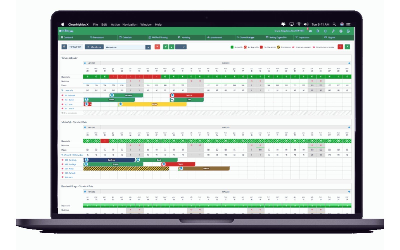 octorate channel manager calendar view